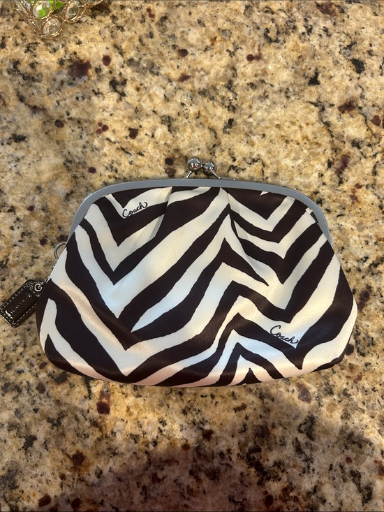 Coach Handbags - Coach Zebra Print Kiss-Lock clutch